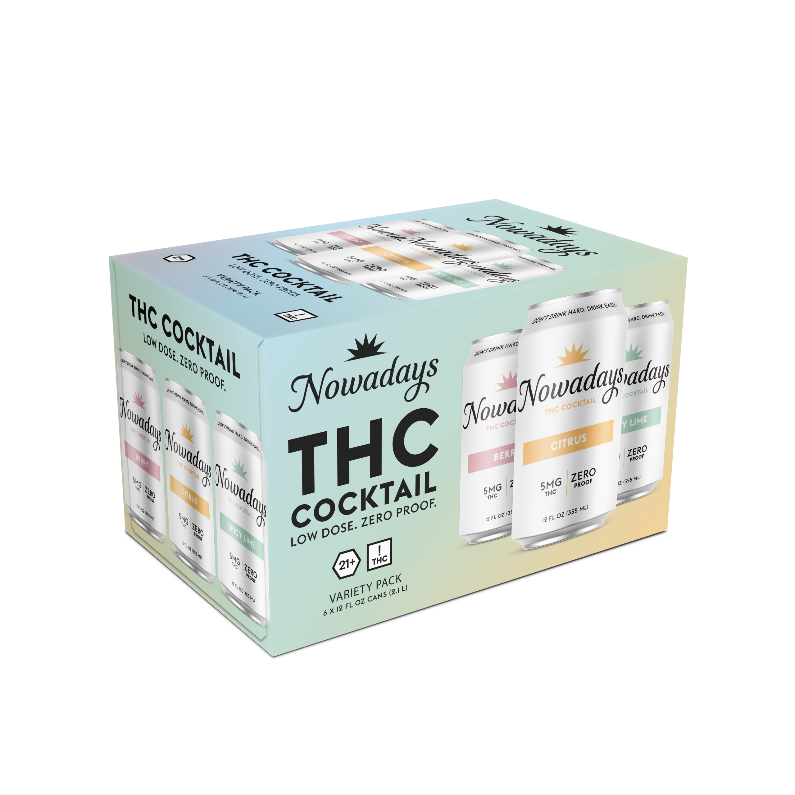 Nowadays Variety-Pack 5mg Canned Cocktails THC-Infused box