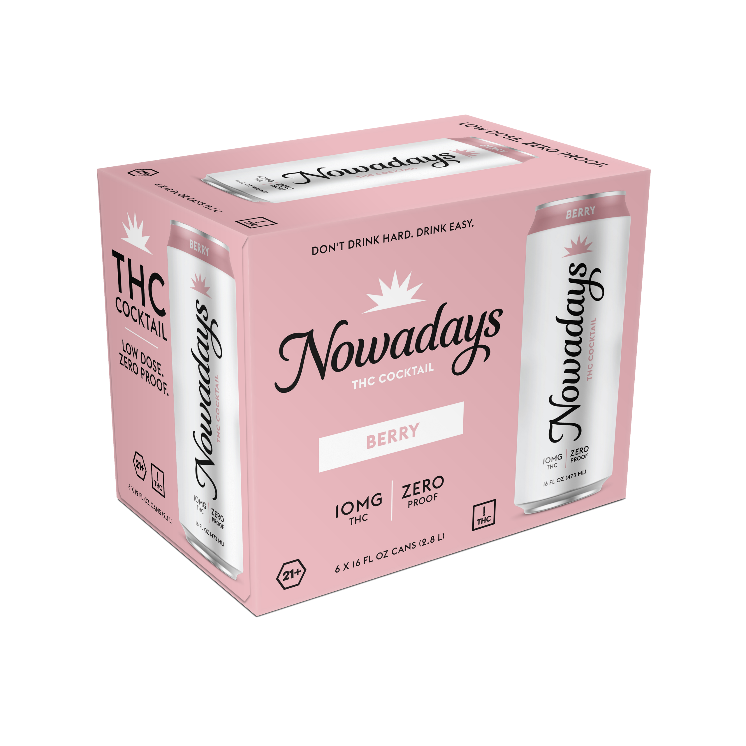 Nowadays Berry 10mg 6 pack 16 oz Canned Cocktails THC-Infused box